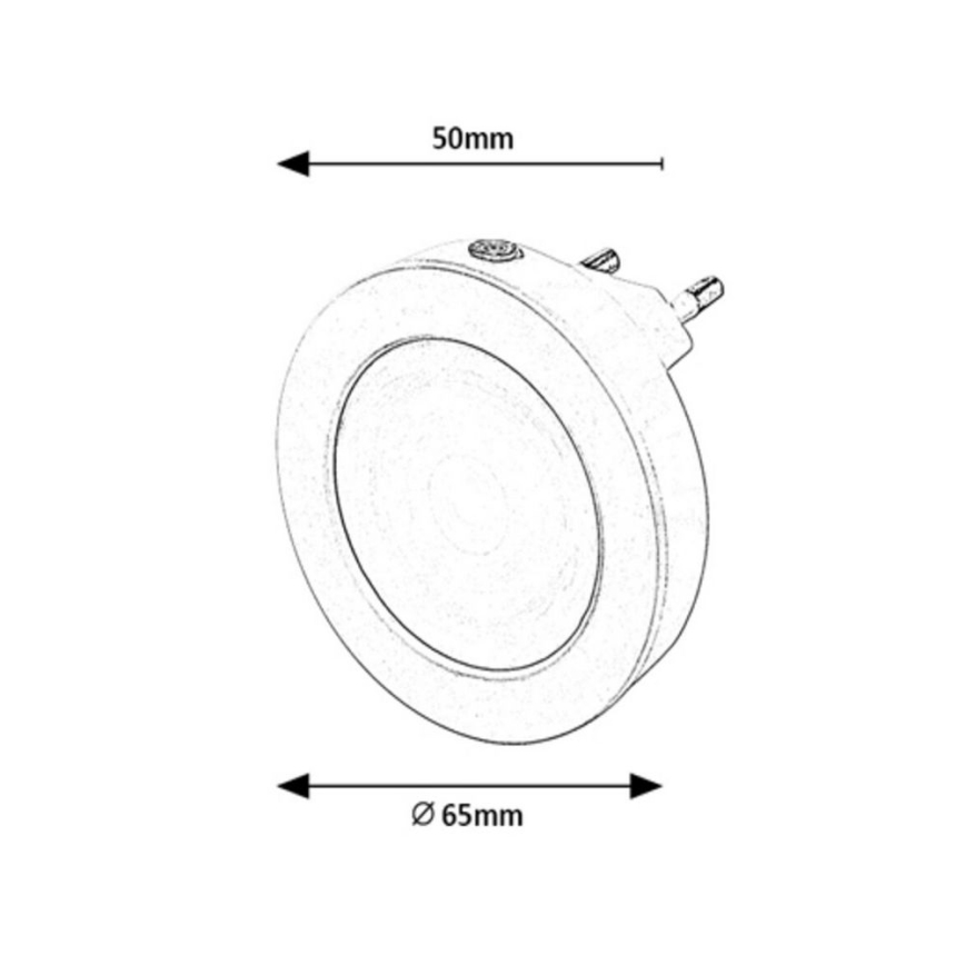 Rabalux - LED nattlampa med sensor LED/0,5W/230V 3000K diameter 65 mm