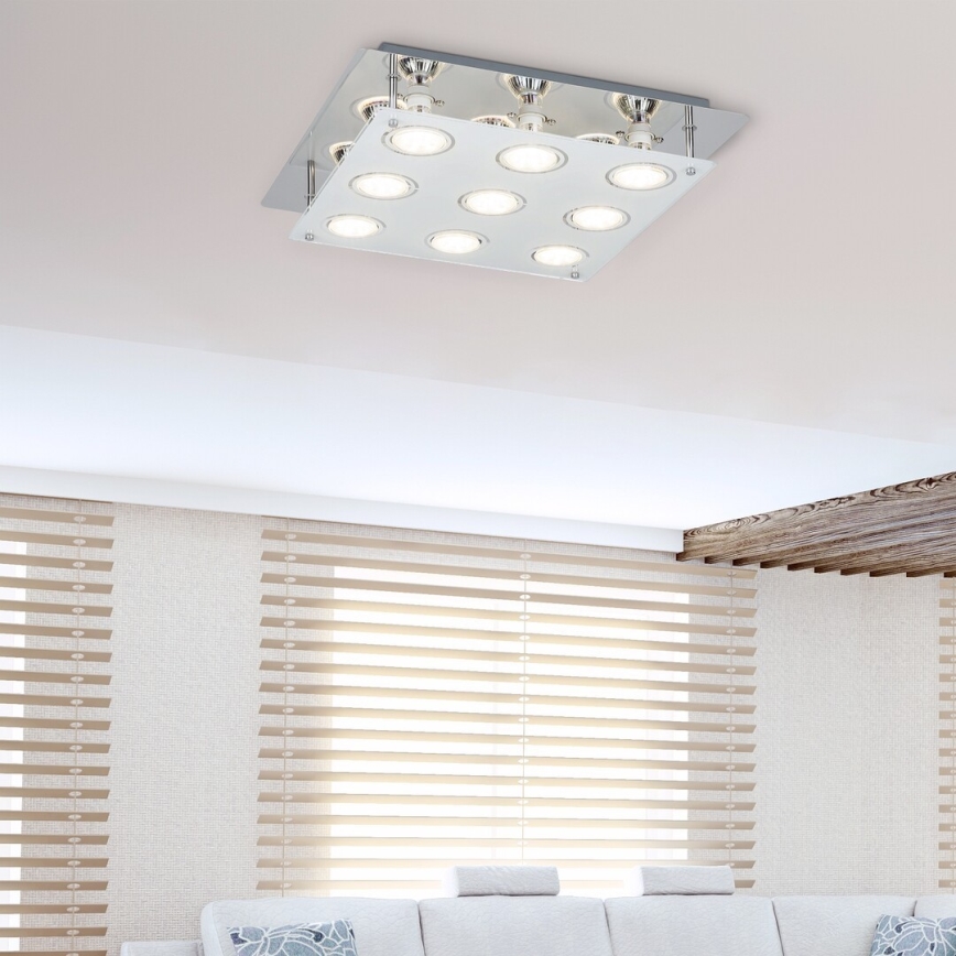Rabalux - LED-taklampa NAOMI 9xGU10/5W 38x38 cm