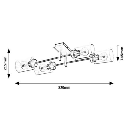 Rabalux - Ytmonterad taklampa 4xE27/40W/230V 21,5x82 cm