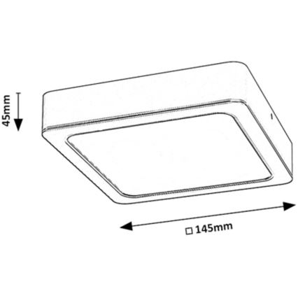 Rabalux - LED Taklampa LED/12W/230V 14,5x14,5 cm