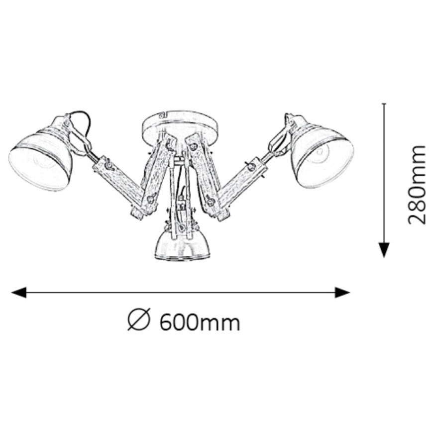 Rabalux 2724 - Ljuskrona AKSEL 3xE14/15W/230V svart