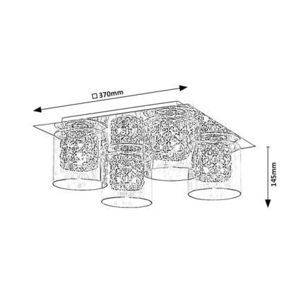Rabalux - Kristalltaklampa 4xG9/40W/230V 37x37 cm