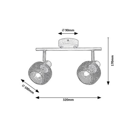 Rabalux - Spotlight 2xE14/40W/230V