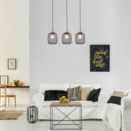 Rabalux - Ljuskrona med upphängningsrem 3xE27/60W/230V