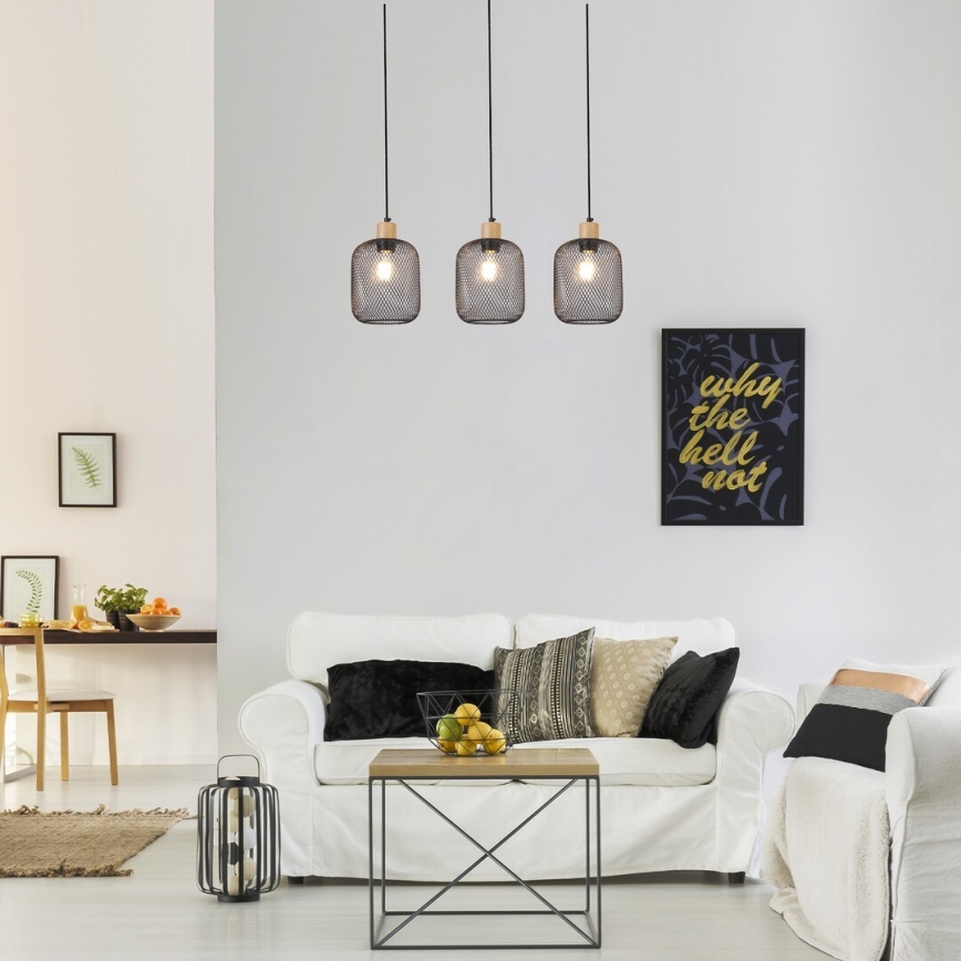 Rabalux - Ljuskrona med upphängningsrem 3xE27/60W/230V