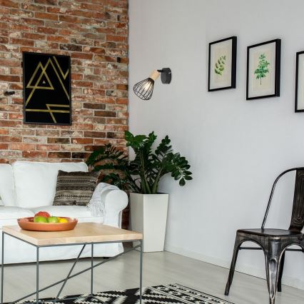 Rabalux - Väggspotlight 1xE14/25W/230V svart/bok