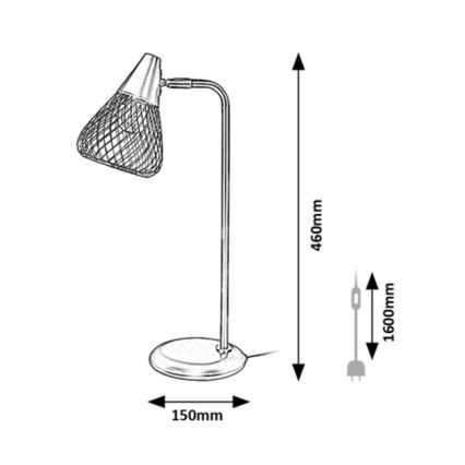 Rabalux - Bordslampa 1xE14/25W/230V svart