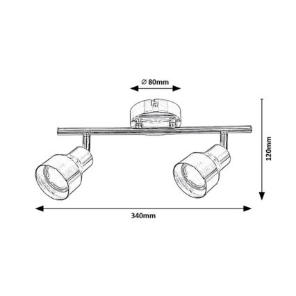 Rabalux - Spotlight 2xGU10/50W/230V
