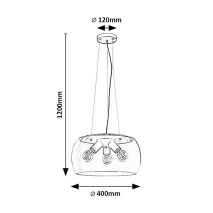 Rabalux - Taklampa med 3xE27/40W/230V