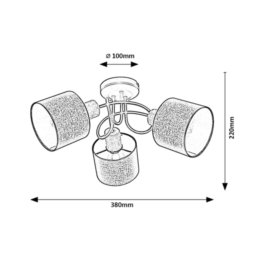 Rabalux - Fäst ljuskrona 3xE14/40W/230V