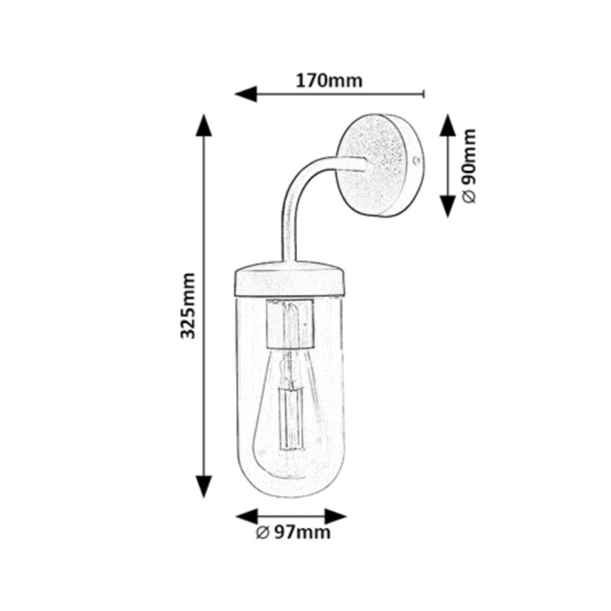 Rabalux - Badrumsvägglampa 1xE27/60W/230V IP44 blank krom