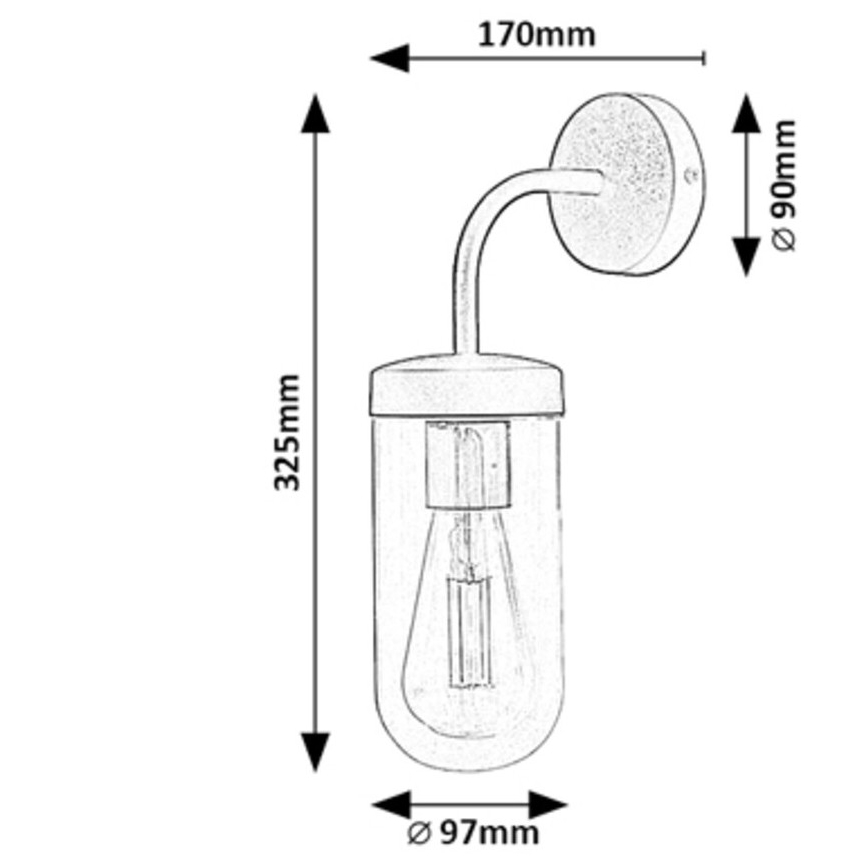 Rabalux - Vägglampa för badrum 1xE27/60W/230V IP44 svart