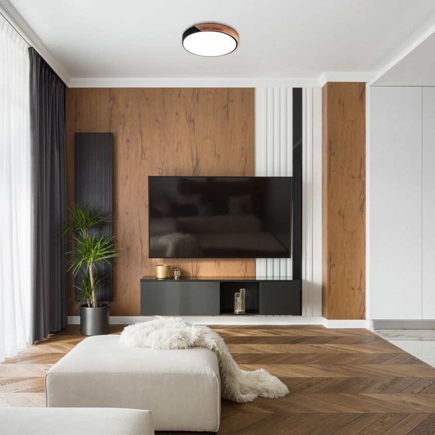 Rabalux - LED-taklampa LED/24W/230V svart/ek Ø 41,5 cm