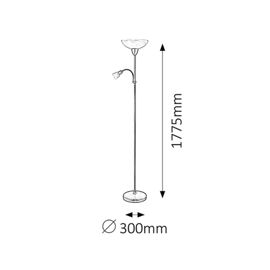 Rabalux 4019 - Golvlampa PEARL CLASSIC 1xE27/60W+1xE14/40W