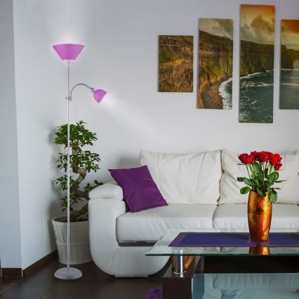 Rabalux - Golvlampa 1xE27/100W+E14/25W matt krom/lila