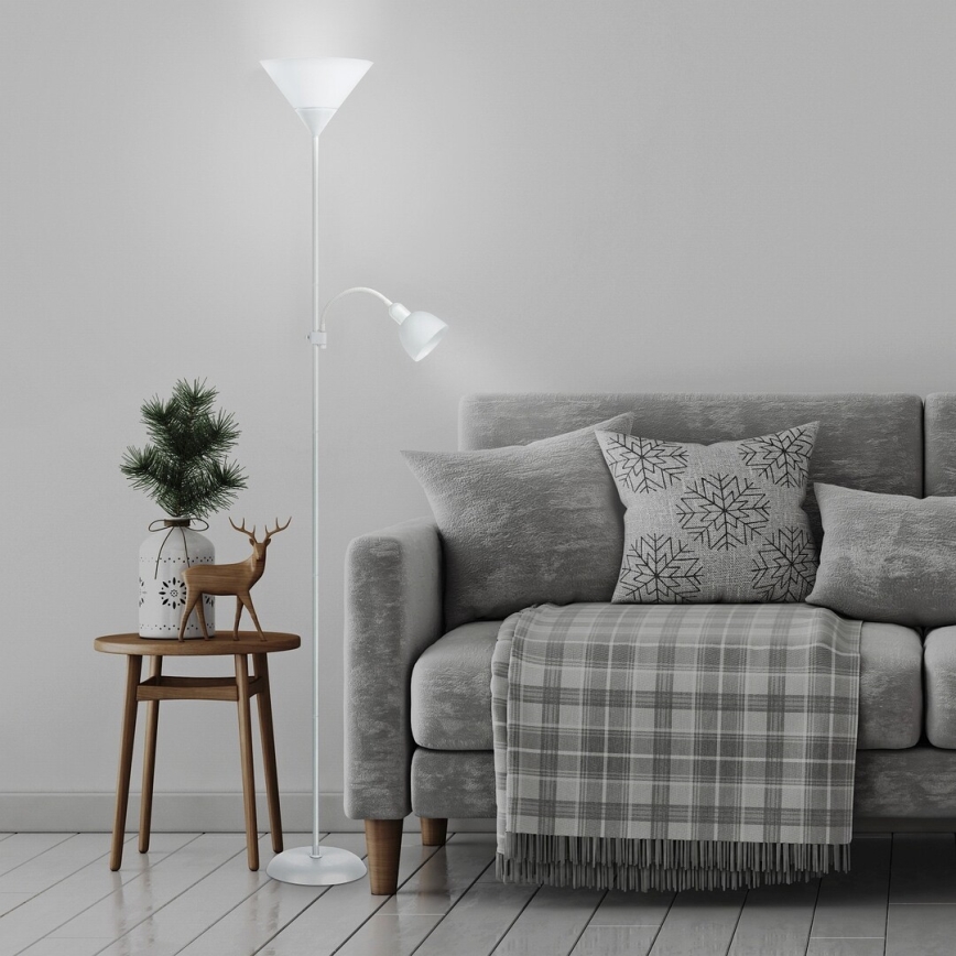 Rabalux - golvlampa 1xE27/100W+E14/25W vit