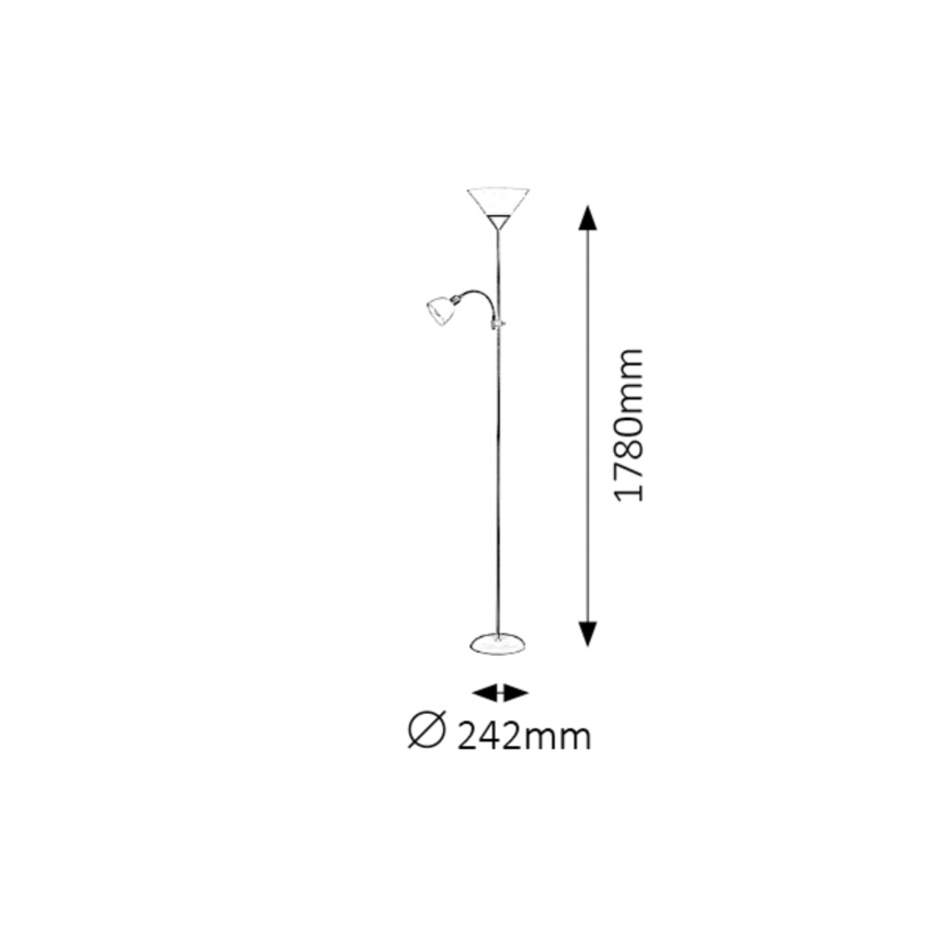 Rabalux - Golvlampa 1xE27/100W+1xE14/25W/230V brun/vit