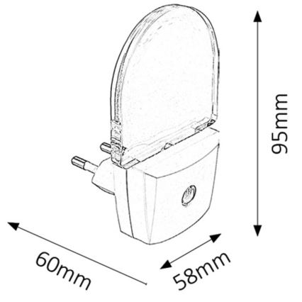 Rabalux - LED-nattlampa för vägguttag LED/0,5W/230V