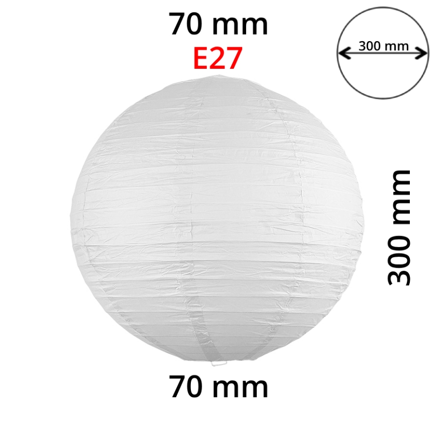 Rabalux 4894 - Lampskärm till RICE taklampa vit E27 Ø 30 cm