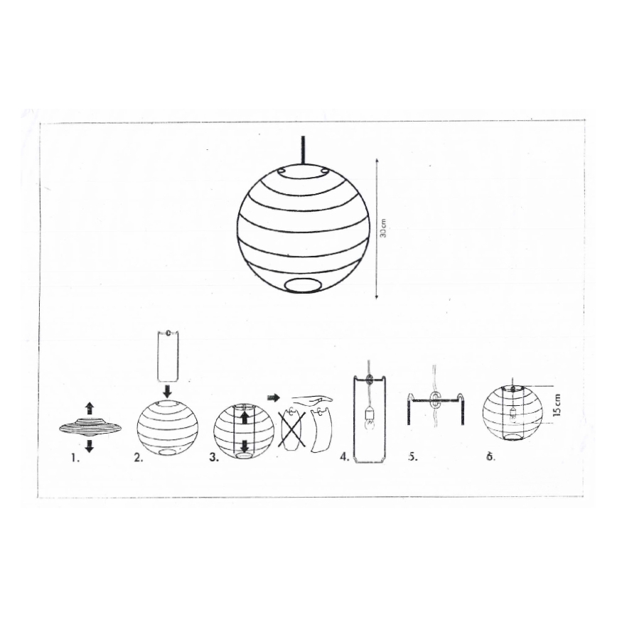 Rabalux 4894 - Lampskärm till RICE taklampa vit E27 Ø 30 cm