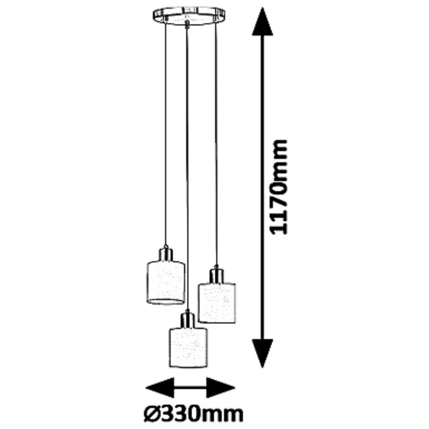 Rabalux 5012 - Ljuskrona med snöre NATINA 3xE14/25W/230V