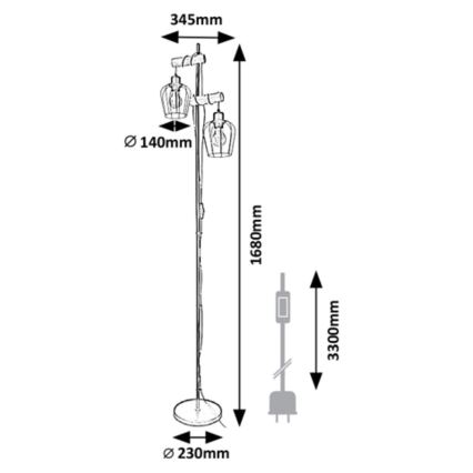 Rabalux - Golvlampa  2xE27/40W/230V