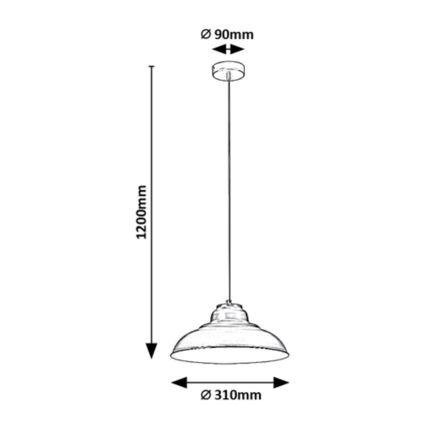 Rabalux - Pendellampa med kabel 1xE27/60W/230V Ø 31 cm