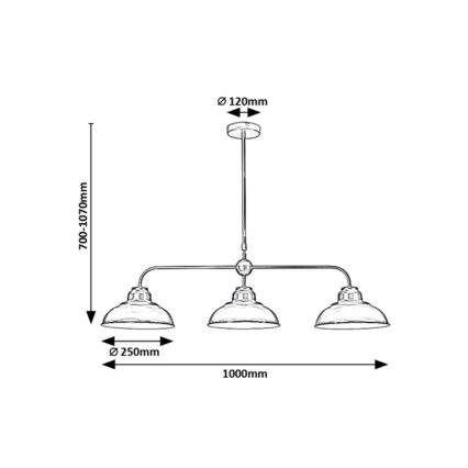 Rabalux - Ljuskrona on a pole 3xE27/60W/230V