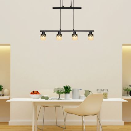 Rabalux 5345 - Ljuskrona med snöre spetsY 4xE14/40W/230V