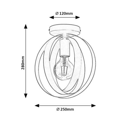 Rabalux - Taklampa 1xE27/40W/230V Ø 25 cm