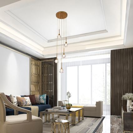 Rabalux 5396 - Ljuskrona med snöre KASSIA 5xG9/5W/230V