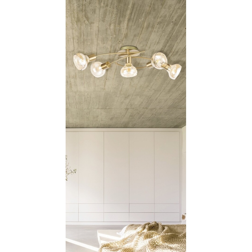 Rabalux 5552 - Ljuskrona HOLLY 5xE14/40W/230V guld