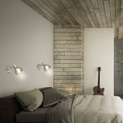 Rabalux 5555 - Väggbelysning HOLLY 1xE14/40W/230V glänsande krom