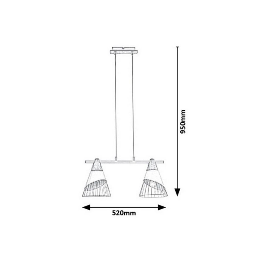 Rabalux 5666 - Ljuskrona med snöre ISAAC 2xE27/60W/230V