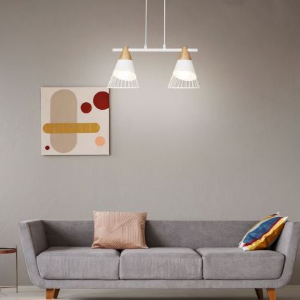 Rabalux 5666 - Ljuskrona med snöre ISAAC 2xE27/60W/230V