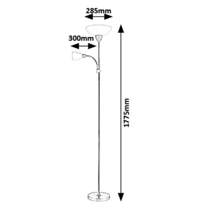 Rabalux - Golvlampa 1xE27/40W/230V + 1xE14/40W/230V