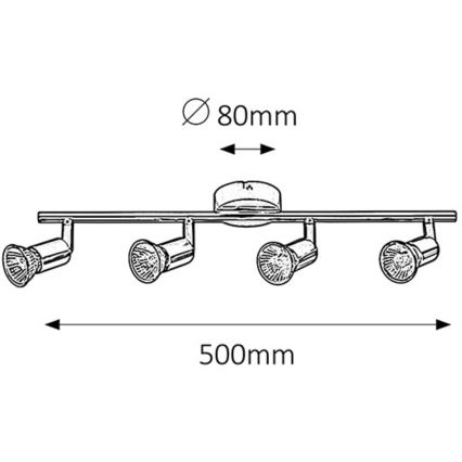 Rabalux 6047 - Spotlight NORTON 4xGU10/50W/230V
