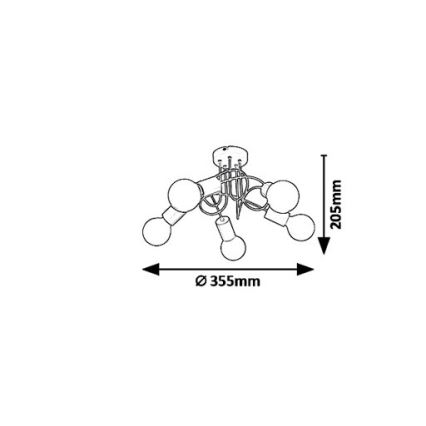 Rabalux 6340 - Ljuskrona LINETT 5xE27/40W/230V