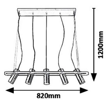 Rabalux 6430 - LED Ljuskrona med snöre RAVEN LED/25W/230V