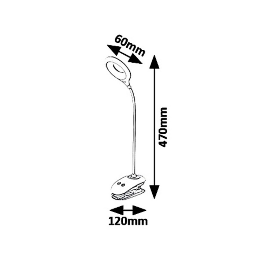 Rabalux 6448 - Dimbar LED-lampa med klämma HARRIS LED/4W