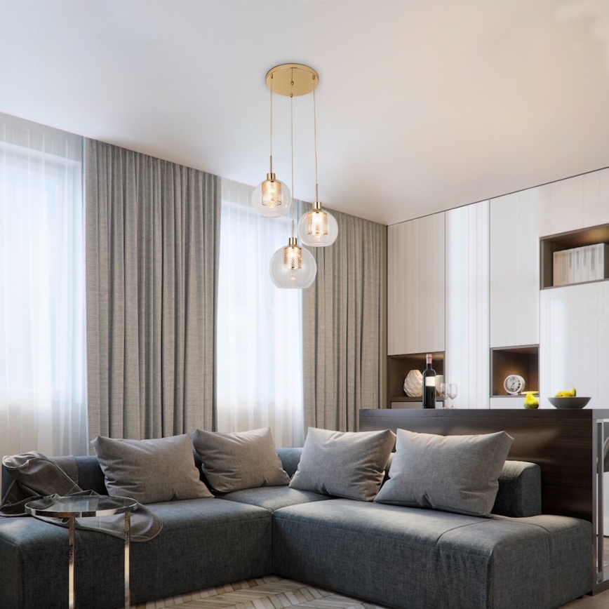 Rabalux 6496 - Ljuskrona med snöre PHILANA 3xE14/40W/230V