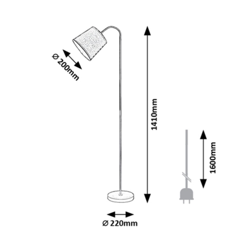 Rabalux - Golv lampa 1xE27/25W/230V grå