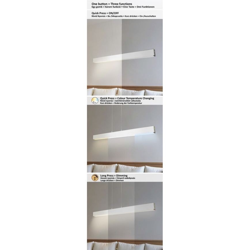 Rabalux 6670 - LED Dimbar ljuskrona med upphängning LED/24W/230V 120 cm