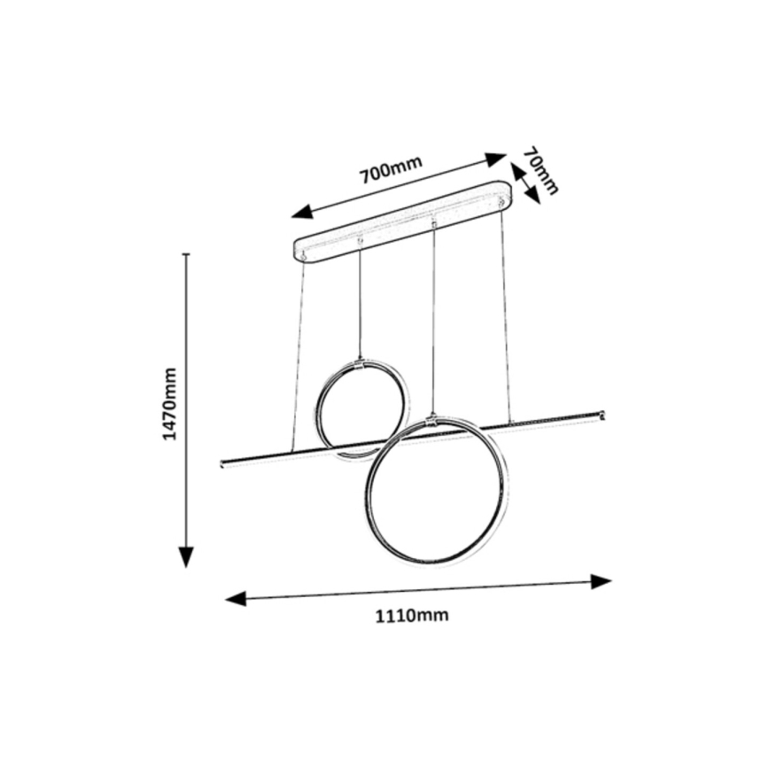 Rabalux - LED ljuskrona med upphängningsrem LED/48W/230V