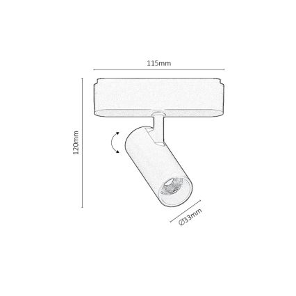 Rabalux - LED Spotlight för 1-fas skensystem LED/6W/24V 3000K svart