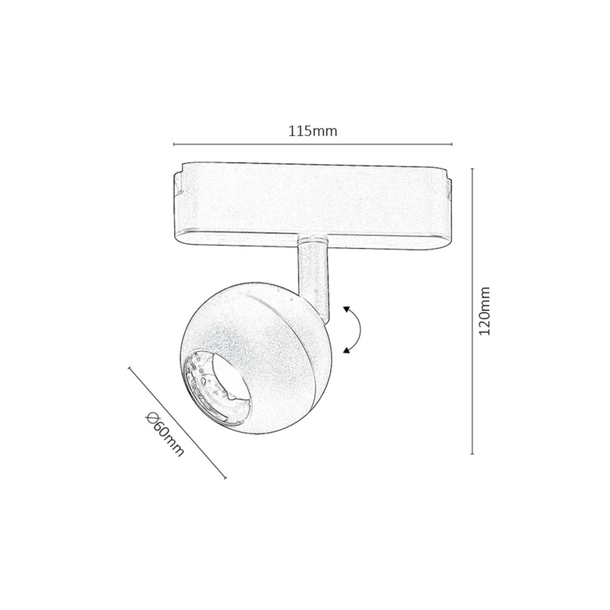 Rabalux - LED Spotlight för 1-fas skensystem LED/5W/24V 3000K svart