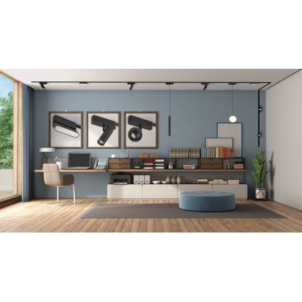 Rabalux - LED ljuskrona med textilsladd för 1-fas skensystem LED/5W/24V 3000K svart