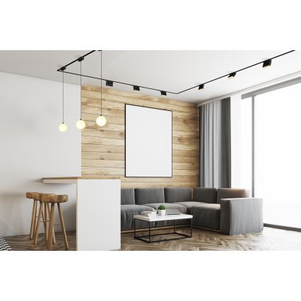 Rabalux - LED ljuskrona med textilsladd för 1-fas skensystem LED/5W/24V 3000K svart