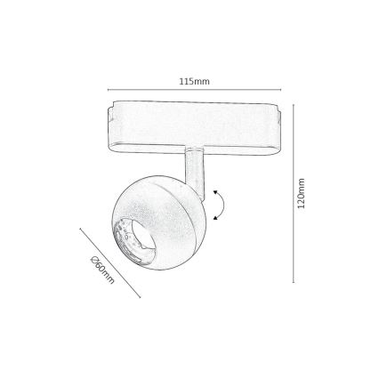 Rabalux - LED Spotlight för 1-fas skensystem LED/5W/24V 4000K svart