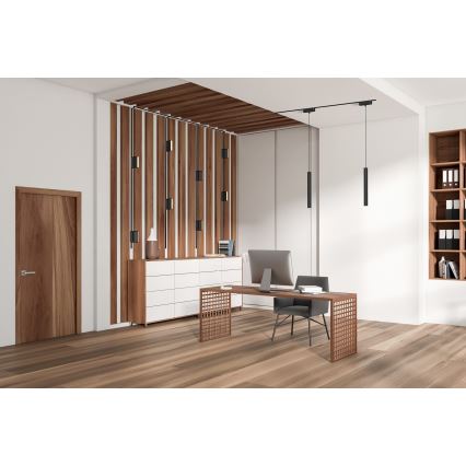 Rabalux - LED ljusreglerad ljuskrona på textilsladd för 1-fas skensystem LED/5W/24V 2700-5500K Wi-Fi Tuya svart